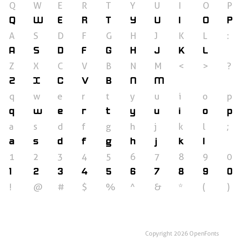 Character Map of Hogira Black