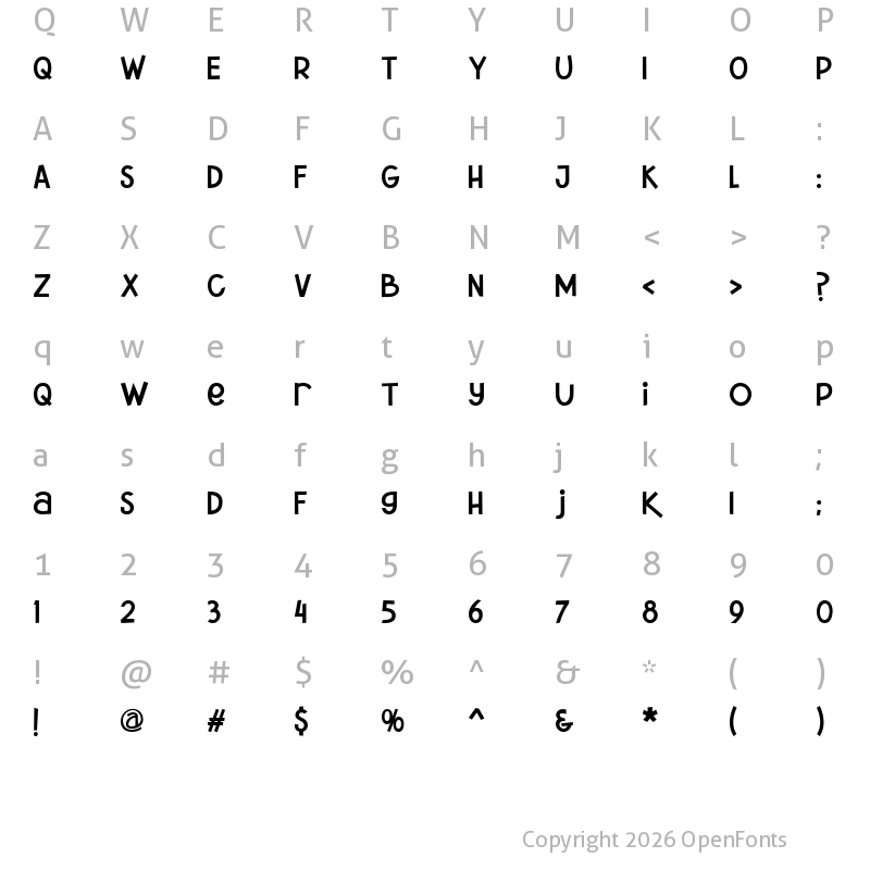 Character Map of Hokaplay Regular