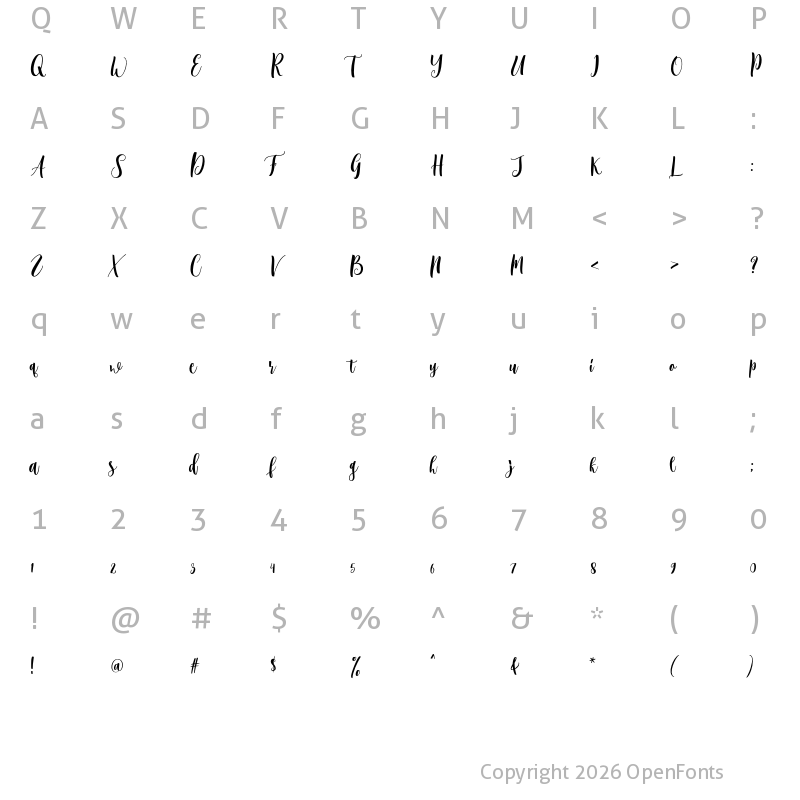 Character Map of Hollistic Regular