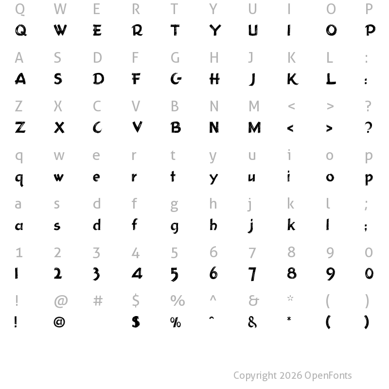 Character Map of Holmes207 Regular