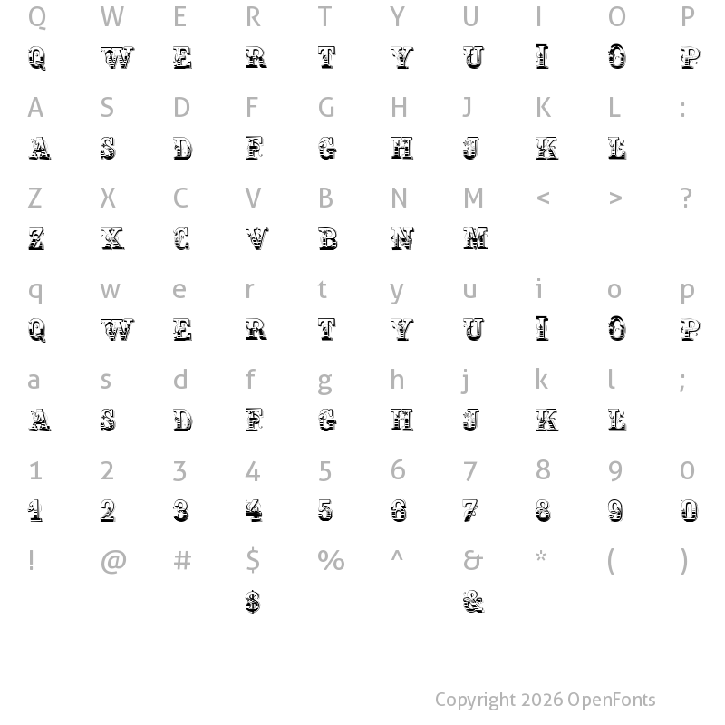 Character Map of Holtzschue Regular