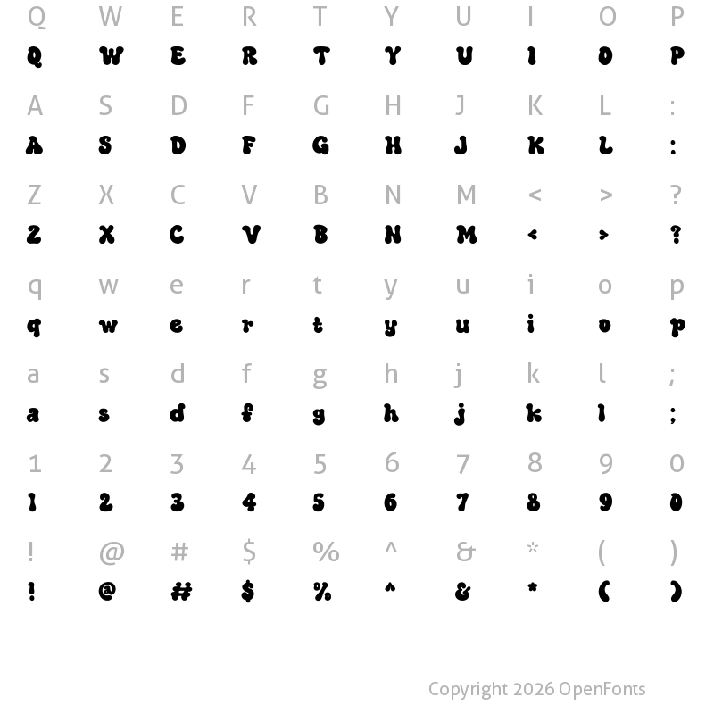 Character Map of Holys Night Regular