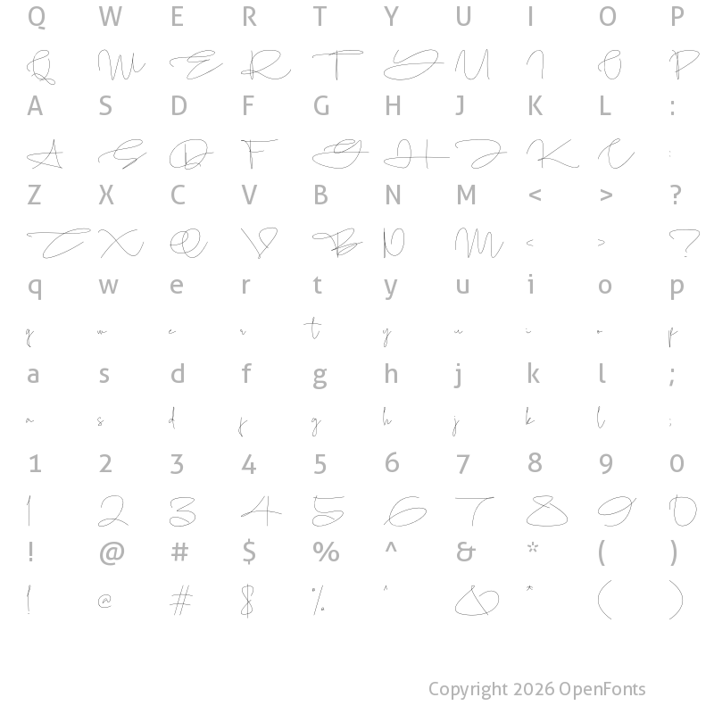 Character Map of Homallond Regular