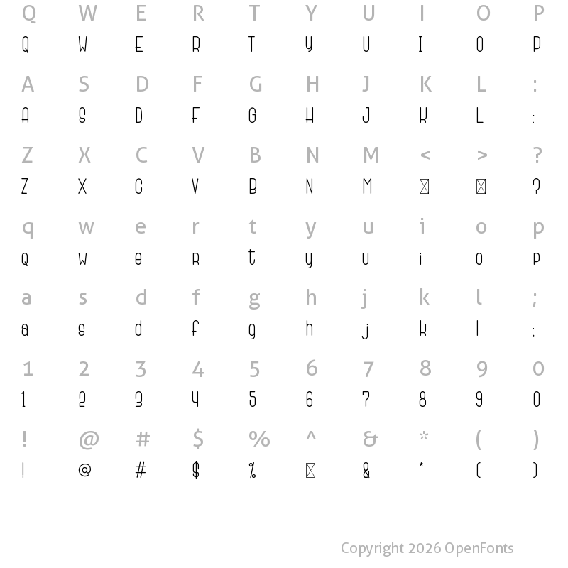 Character Map of Home Away Regular