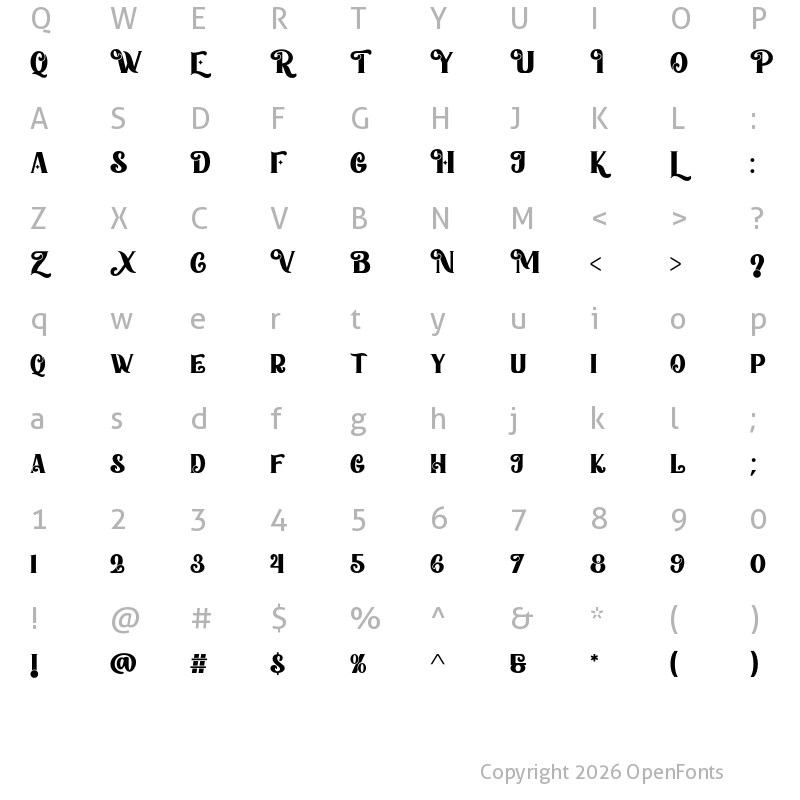 Character Map of Home Christmas Regular
