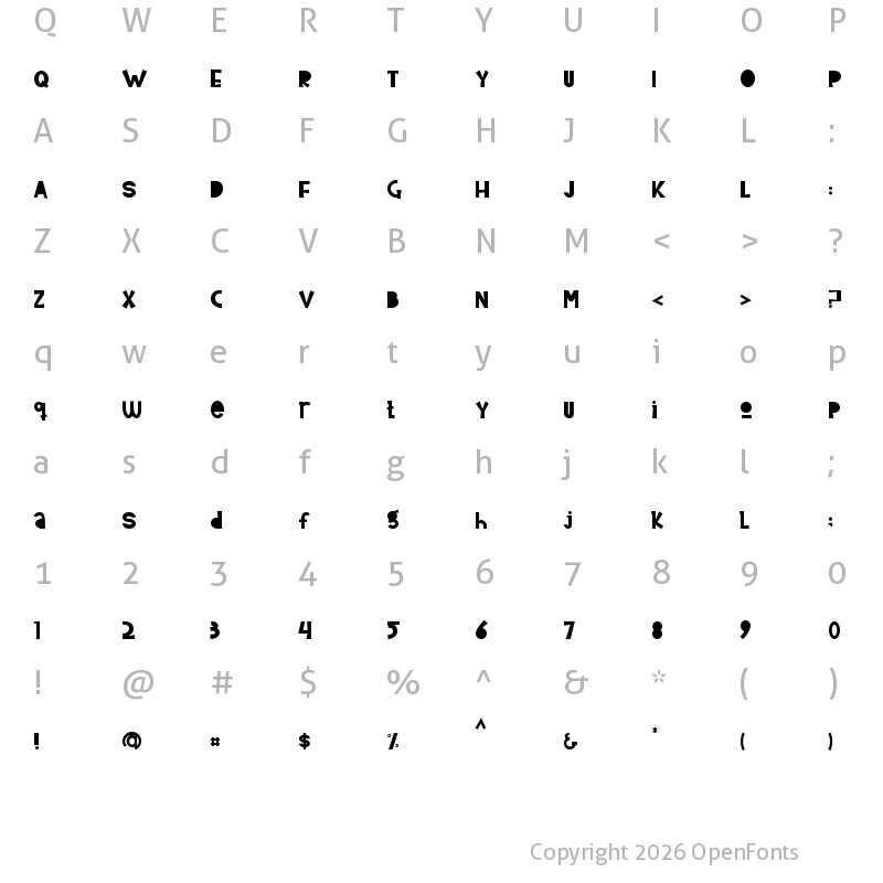 Character Map of Home Coming Regular