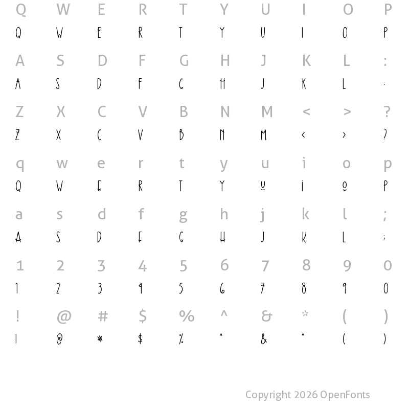 Character Map of Home Of Smile Regular