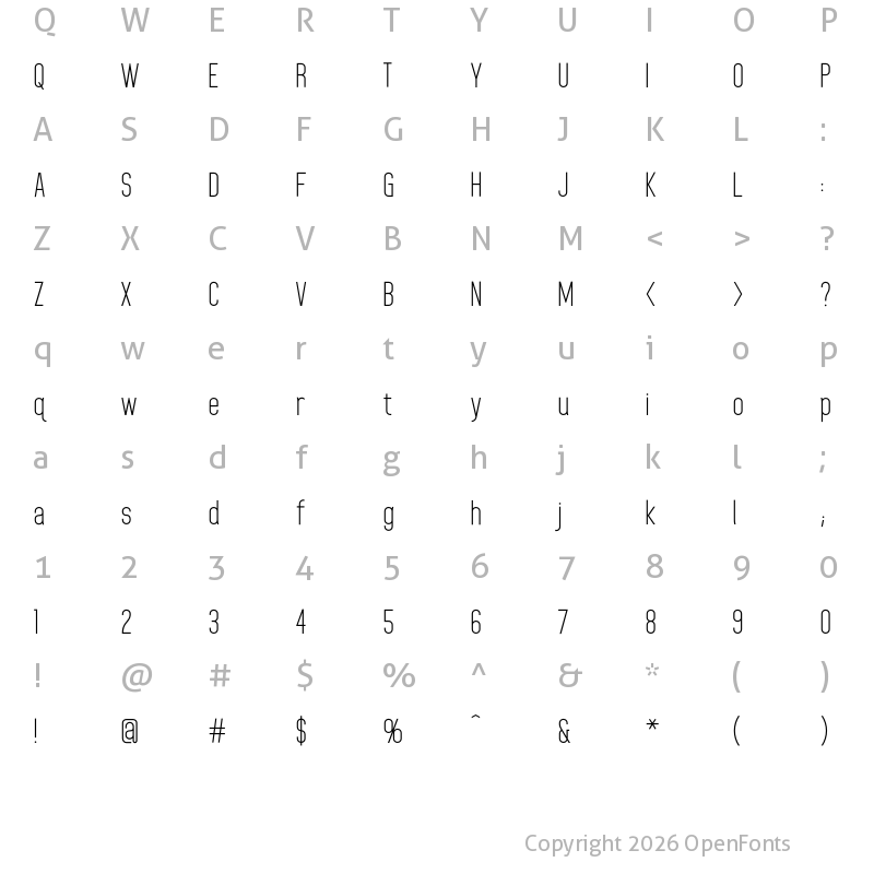 Character Map of Home Planet BB Regular
