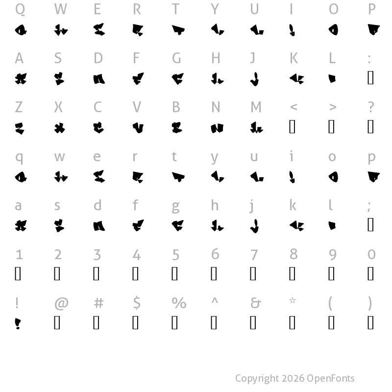 Character Map of Homeboy Regular
