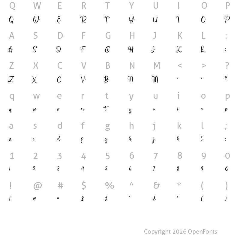 Character Map of Homeday Regular