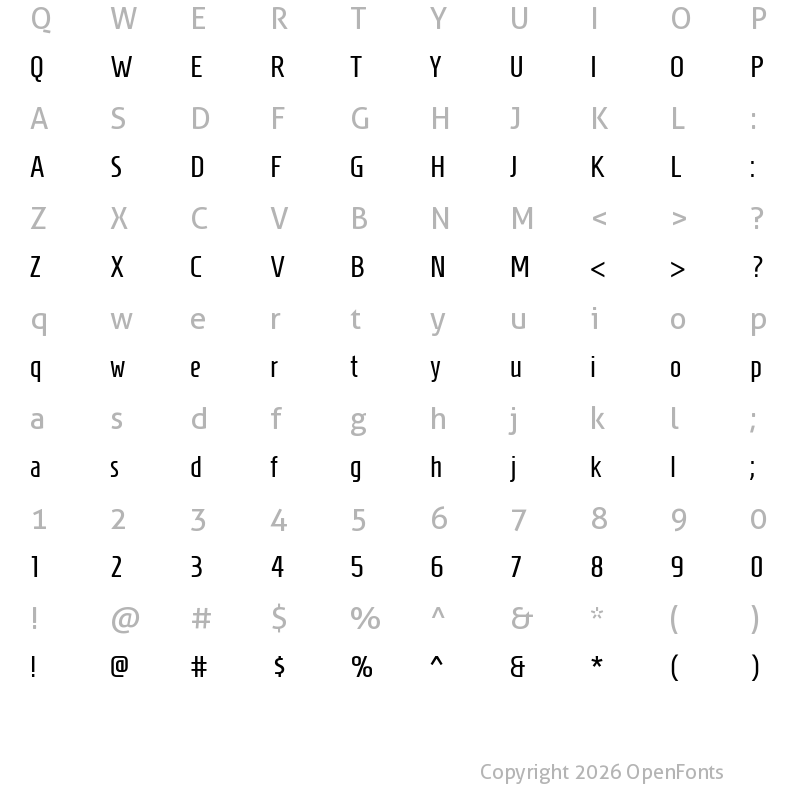 Character Map of Homenaje Regular