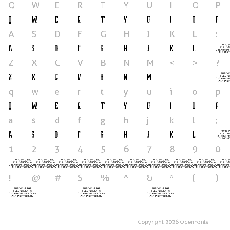 Character Map of Homeplate Demo Regular