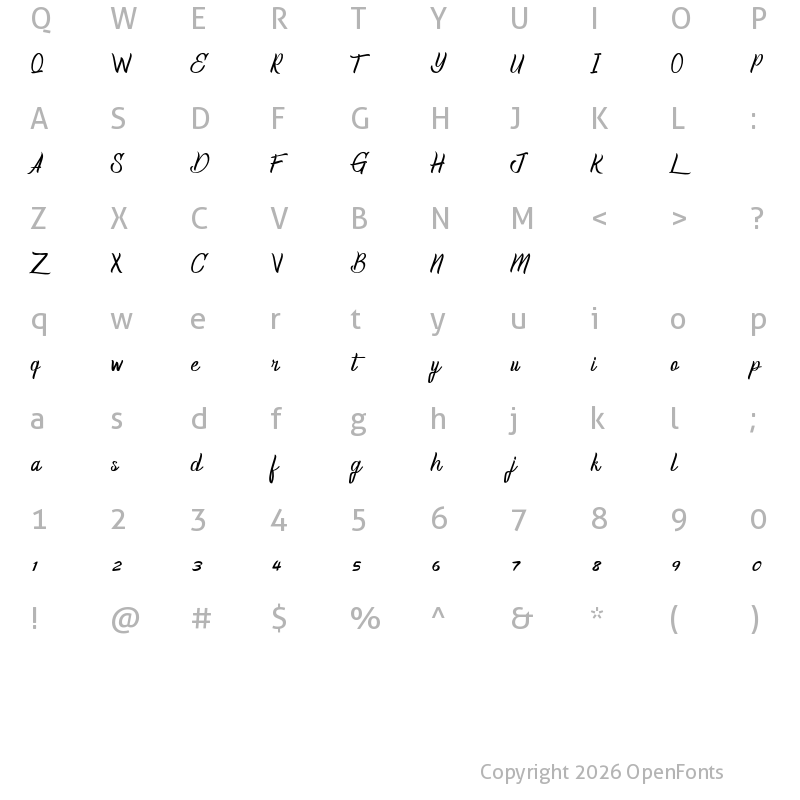 Character Map of Homerun Regular