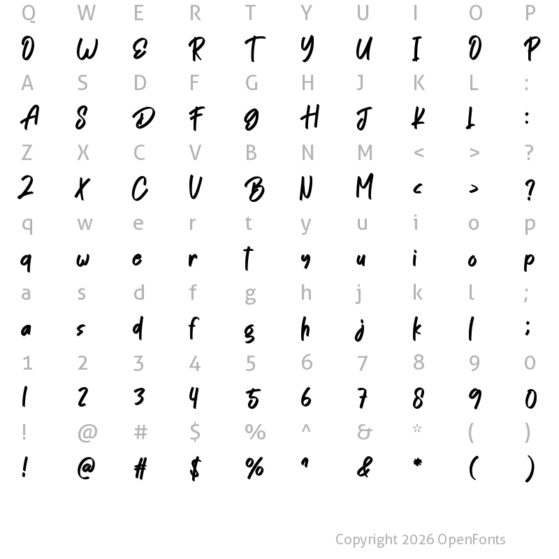 Character Map of Homework Signature Regular