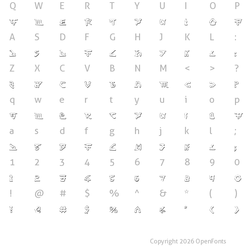 Character Map of Homeworld Translator Shadow Shadow