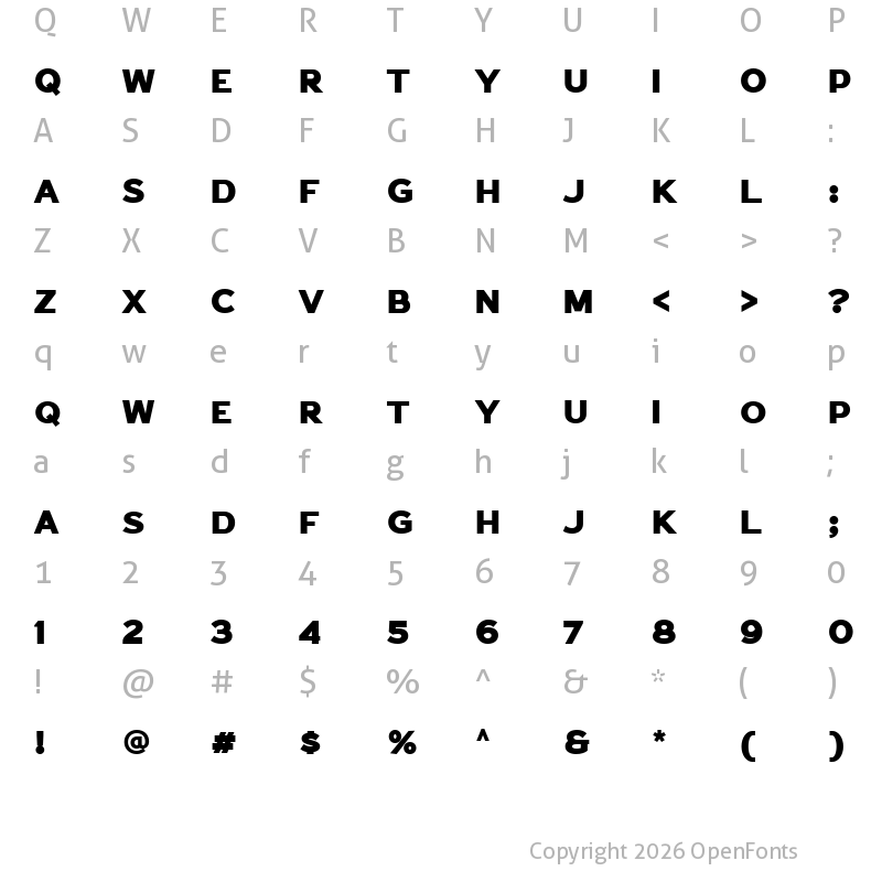 Character Map of Homkiges Caps Demo