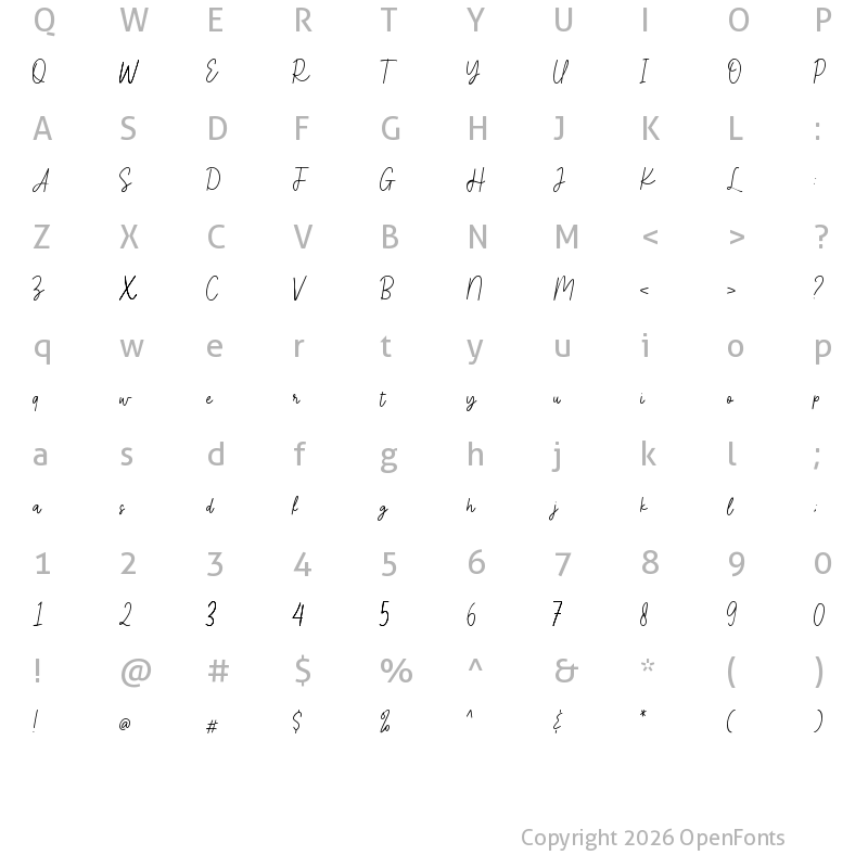 Character Map of Honey Waffles Script Demo Regular