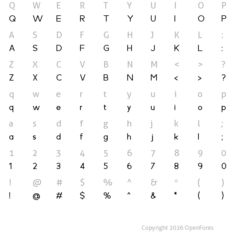 Character Map of Hongaria Regular
