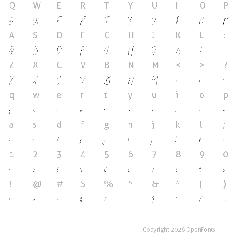 Character Map of Horganite Regular