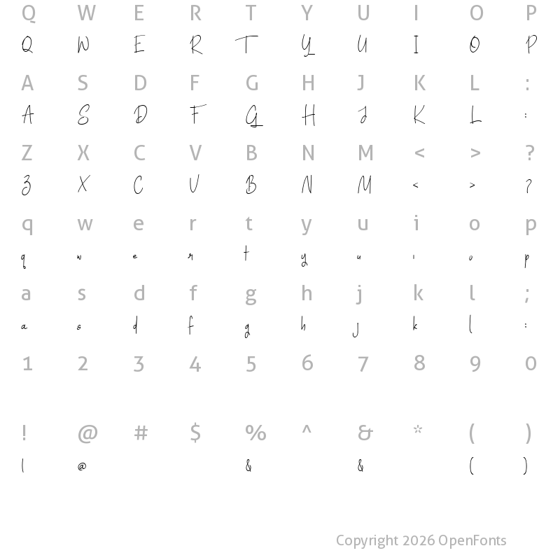 Character Map of Horizon Mountain Regular
