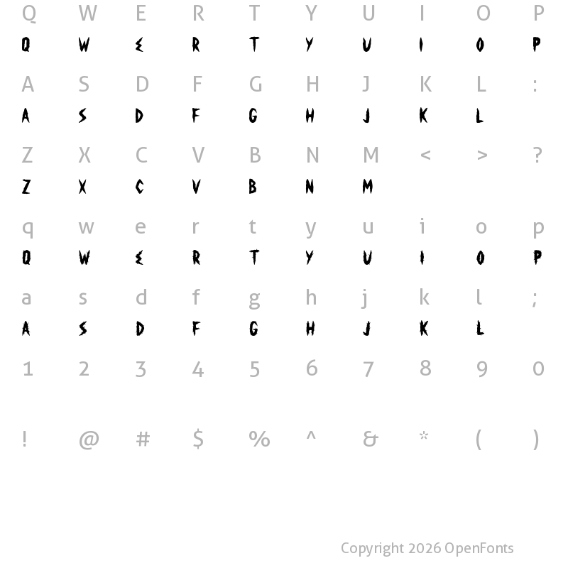Character Map of Horror Corpse Regular