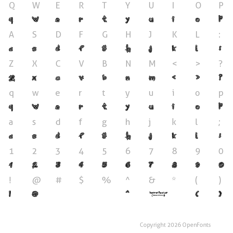 Character Map of Horror Poster Regular