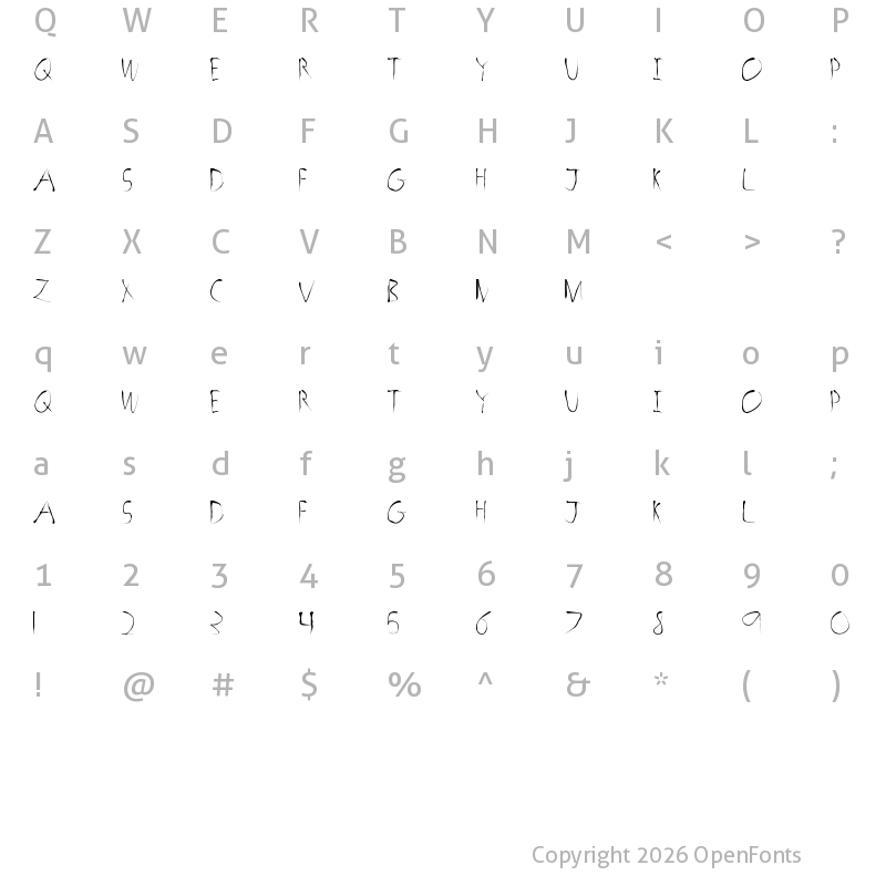 Character Map of Horror Sketch Horror Sketch