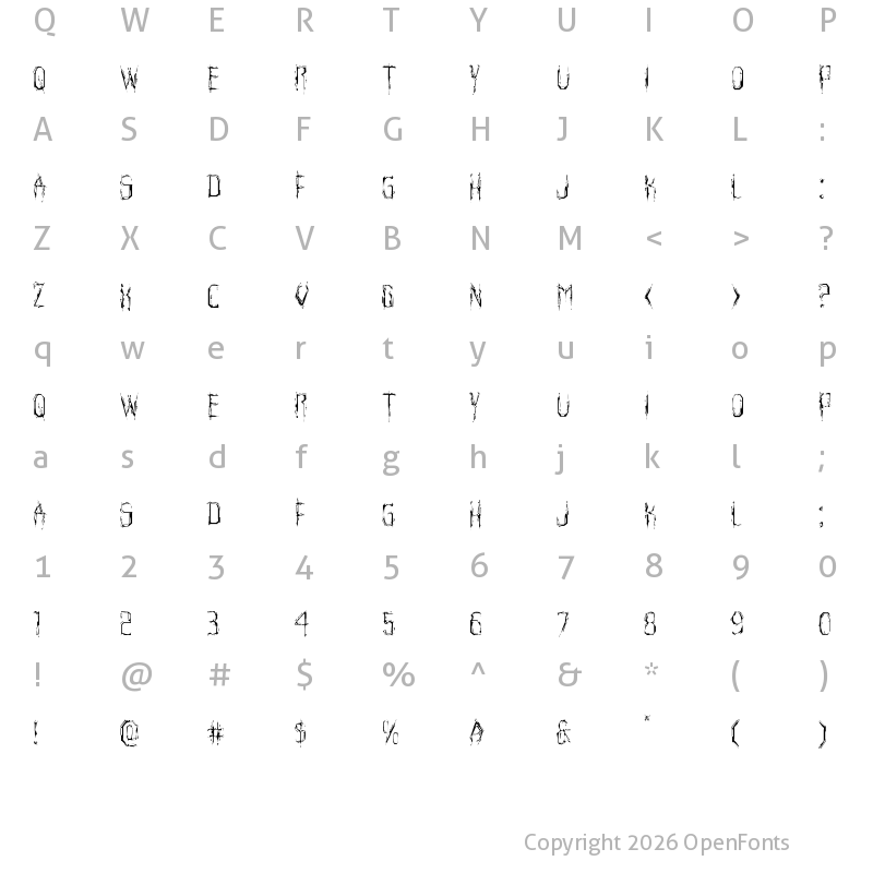 Character Map of Horroroid Light Light