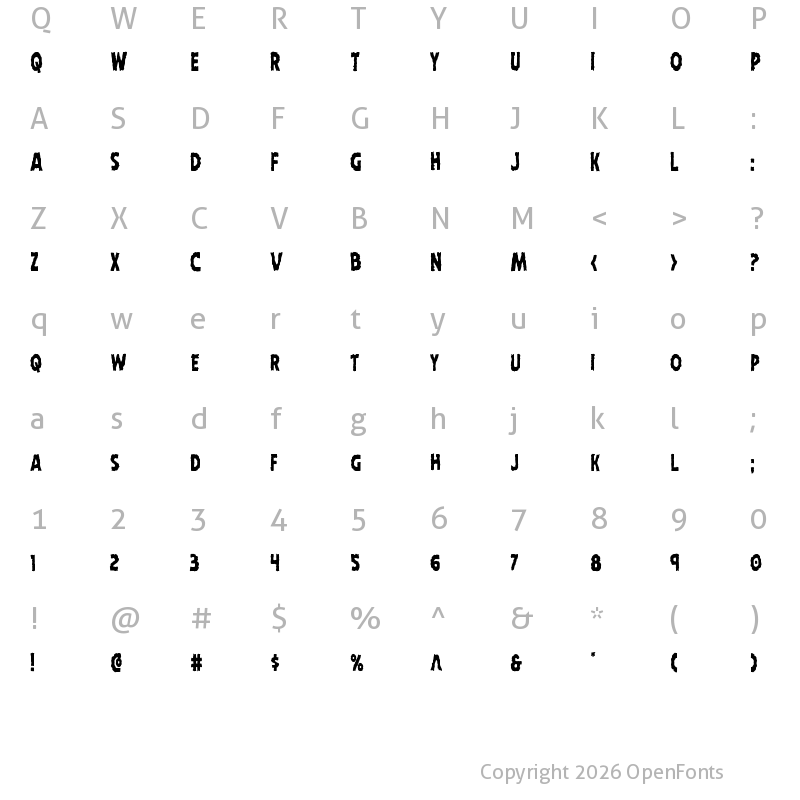 Character Map of Horroween Condensed Condensed