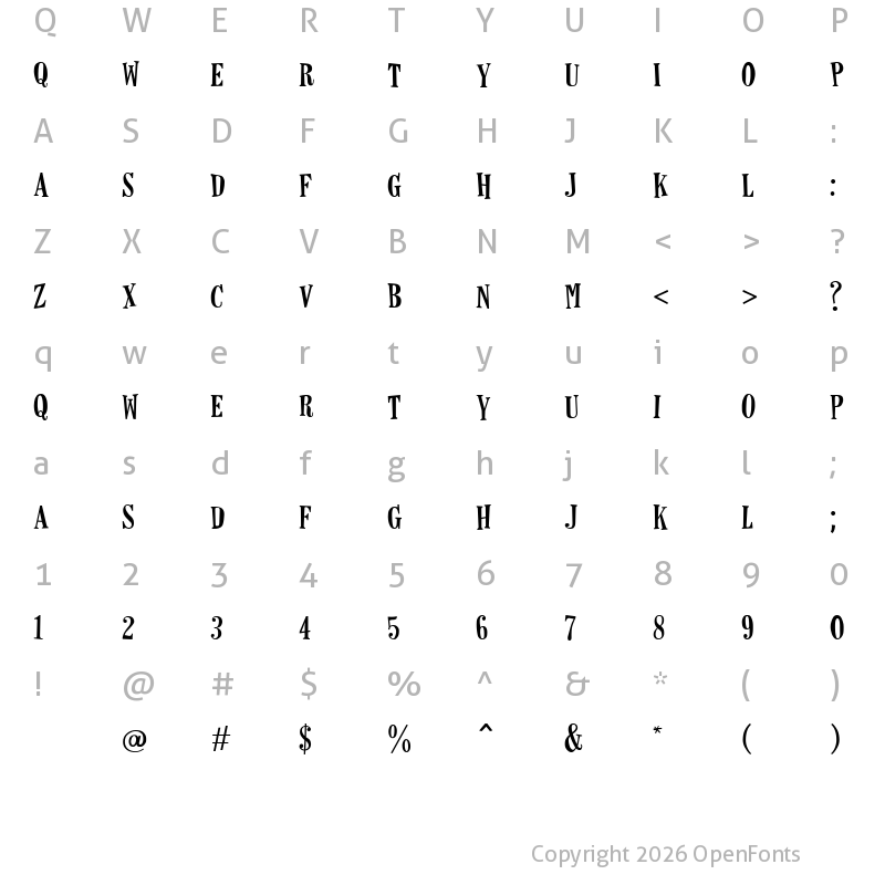 Character Map of Horseshoes Regular