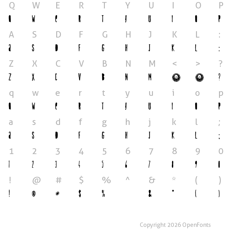 Character Map of Hospitalete Regular