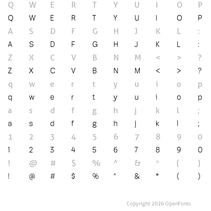 Character Map of Hoss Round Narrow Light