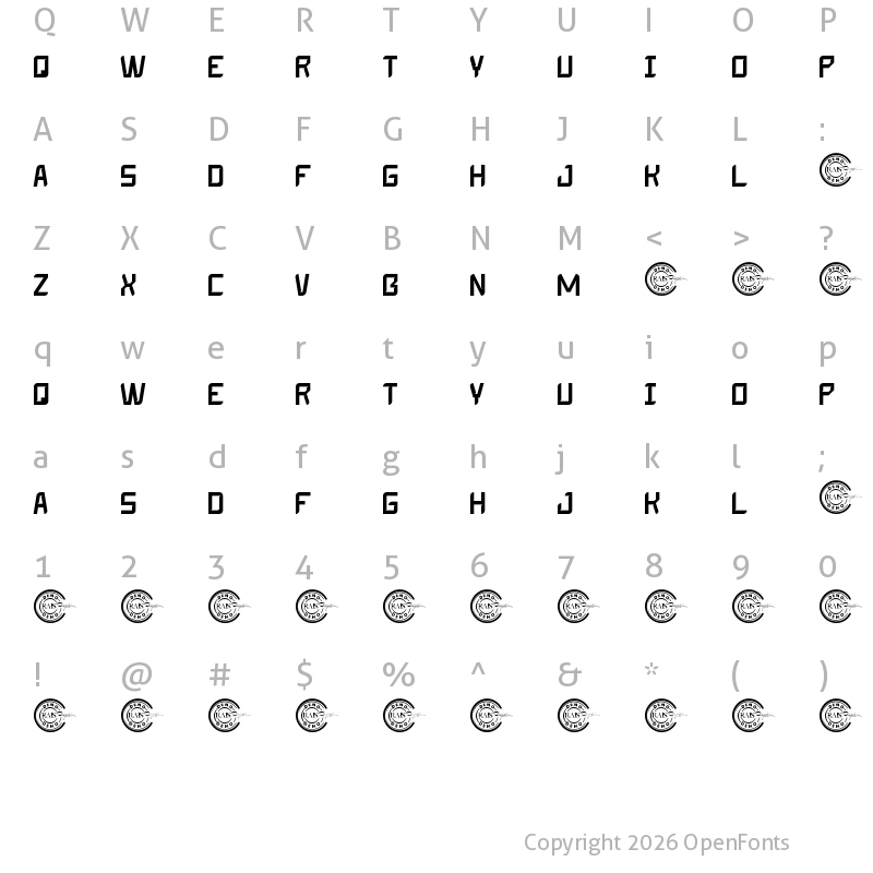 Character Map of Hotfast Demo Regular