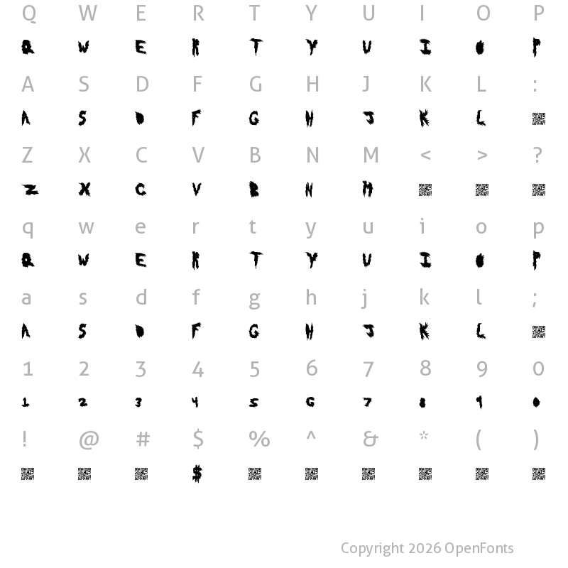Character Map of HotFlash Regular