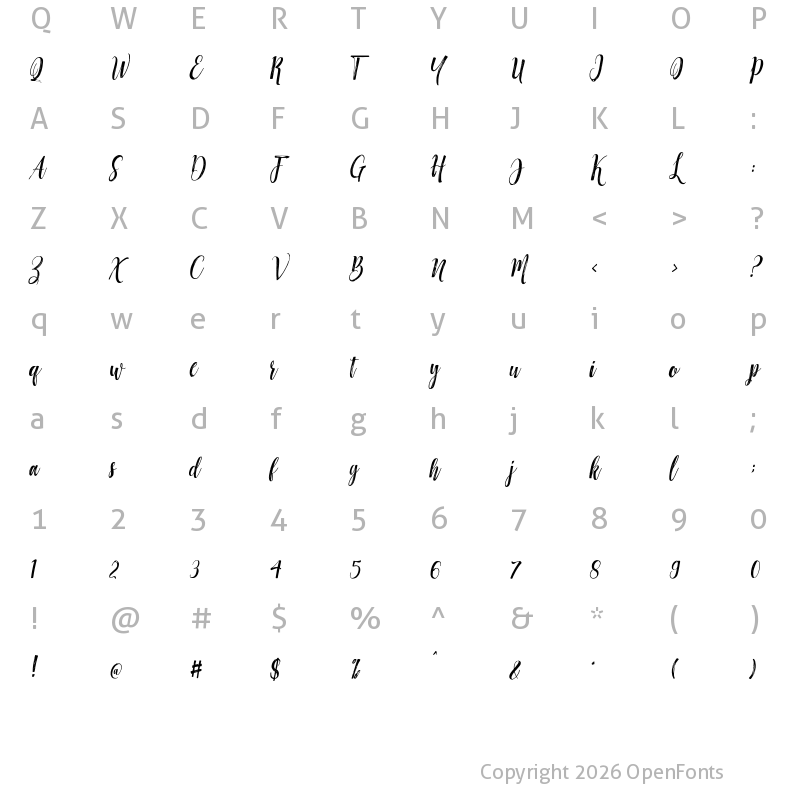 Character Map of Hottemp Slant Regular