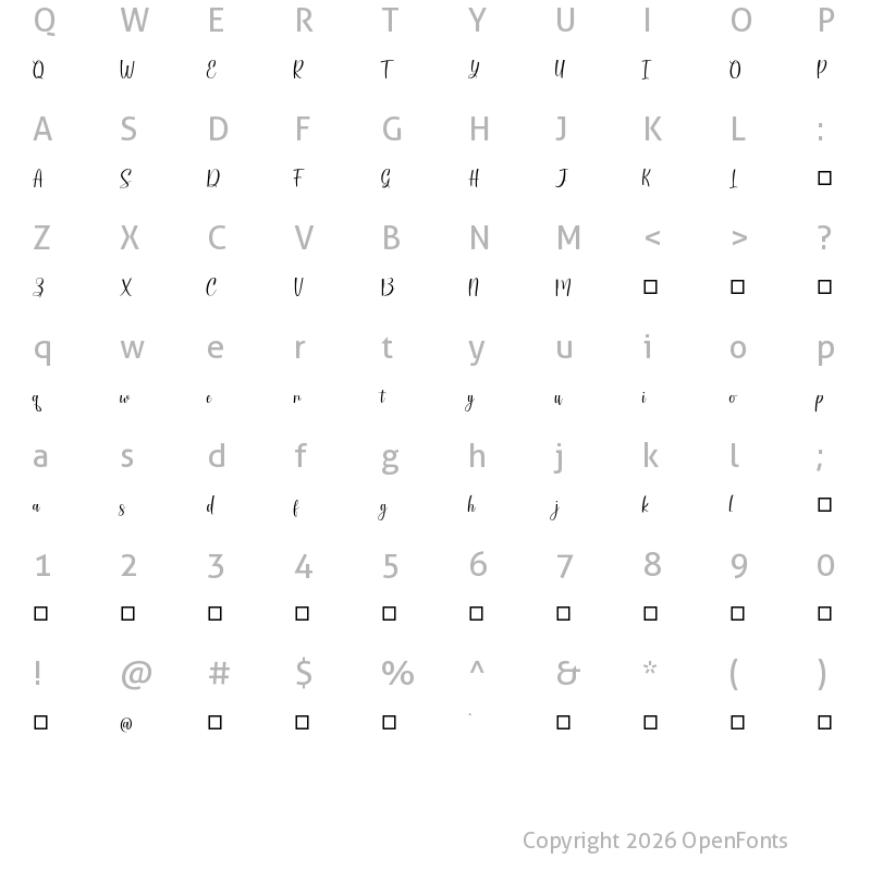 Character Map of Hottmand Regular
