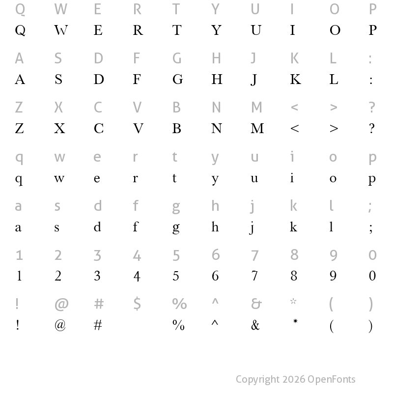Character Map of Houndtime regular