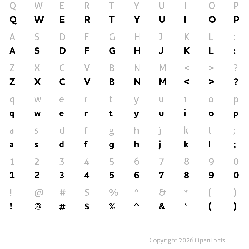 Character Map of Houschka Pro Bold
