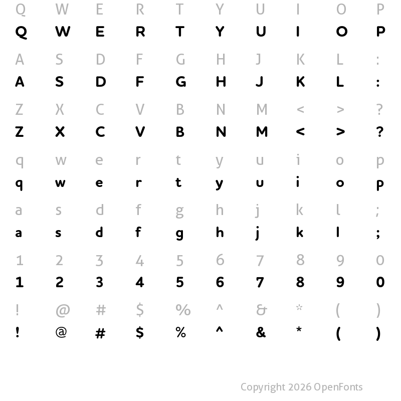 Character Map of Houschka Rounded Bold
