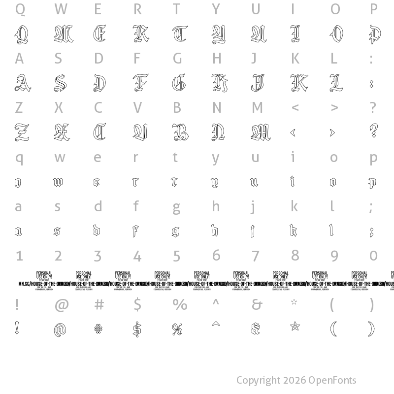 Character Map of House of the Dragon PERSONAL Outline