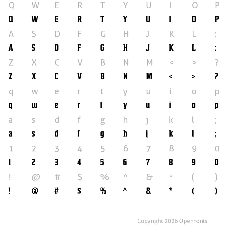 Character Map of HouseofcardsW03-Bold Regular