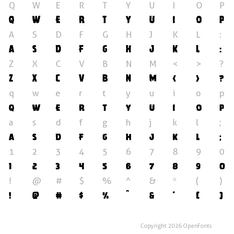 Character Map of Howlin' Mad Regular