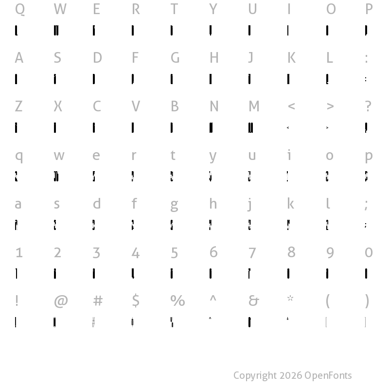 Character Map of HS Monsnow Condensed