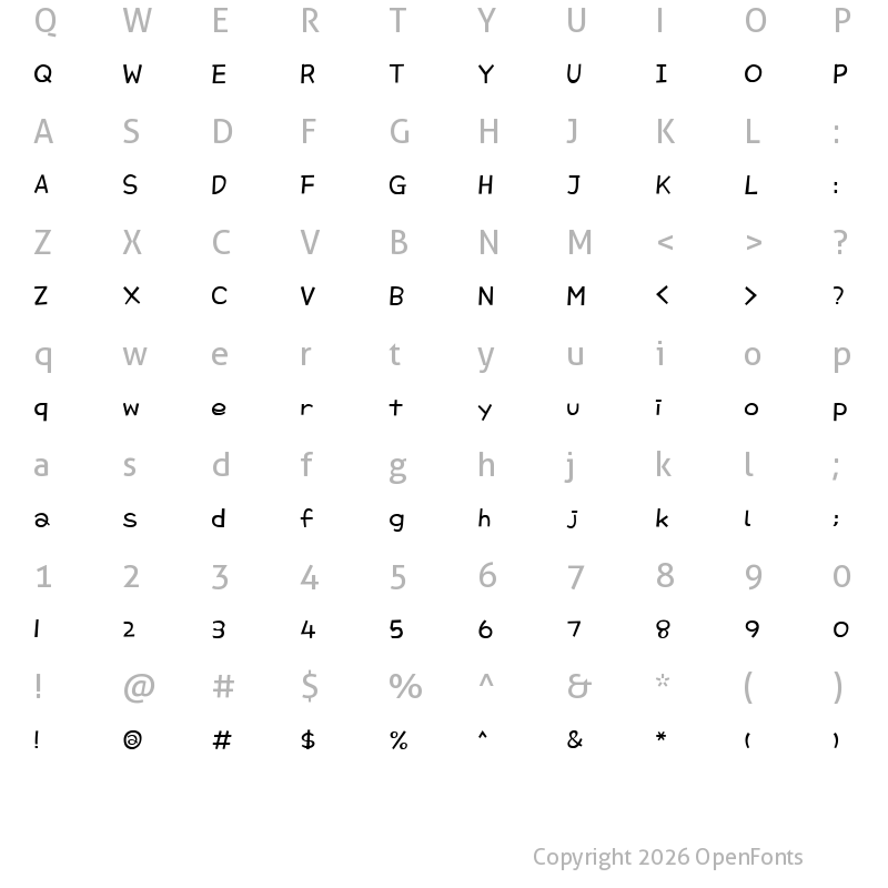 Character Map of HUCrayonDoodles_m Regular