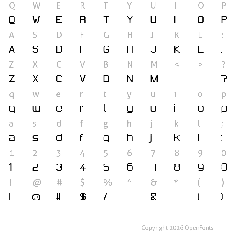 Character Map of Hug Femmes Regular