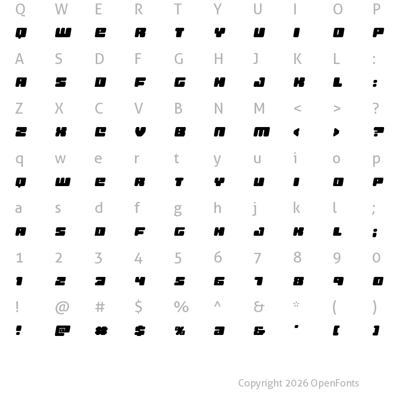 Character Map of Hula Hoop Girl Semi-Italic Semi-Italic