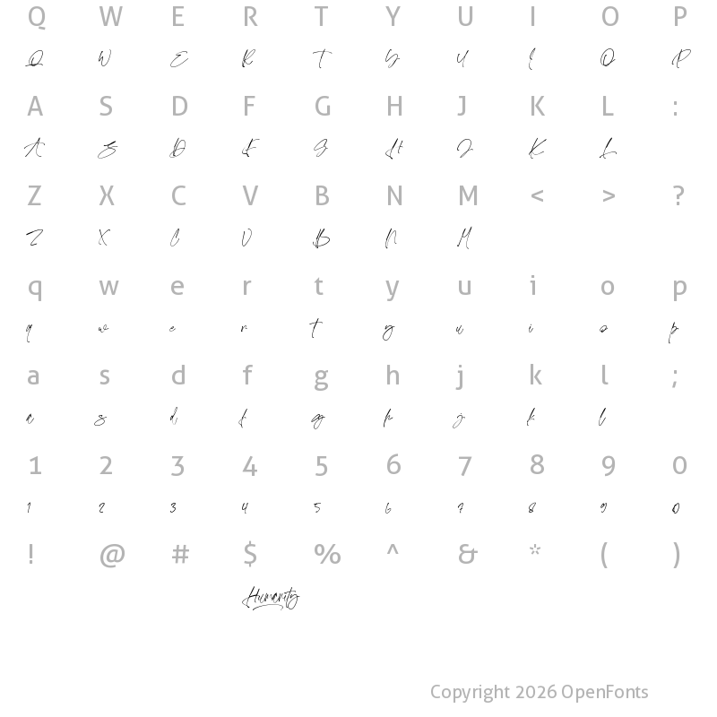 Character Map of Humanity Regular