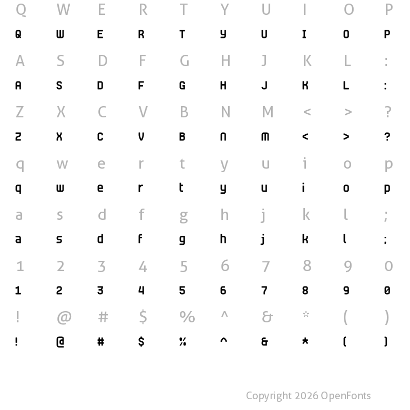 Character Map of Humaroid Regular