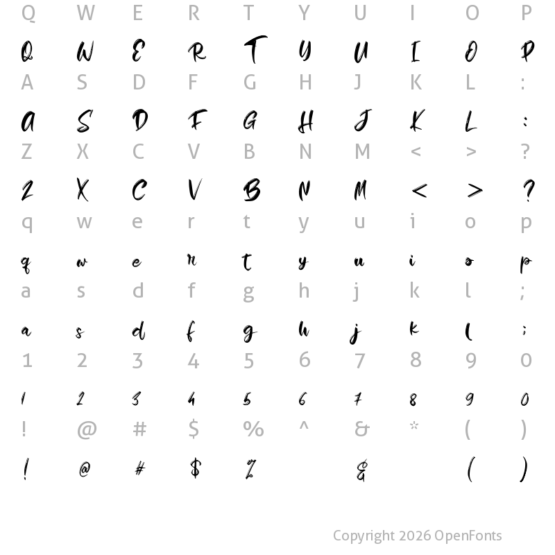 Character Map of Humble Regular