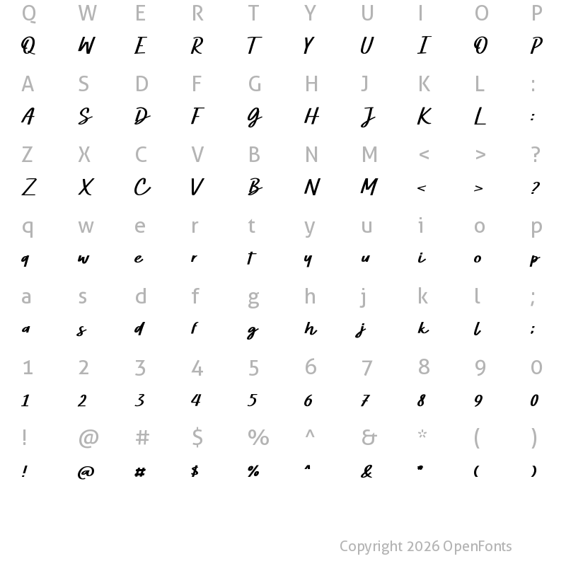 Character Map of Hummer Miller Demo Regular